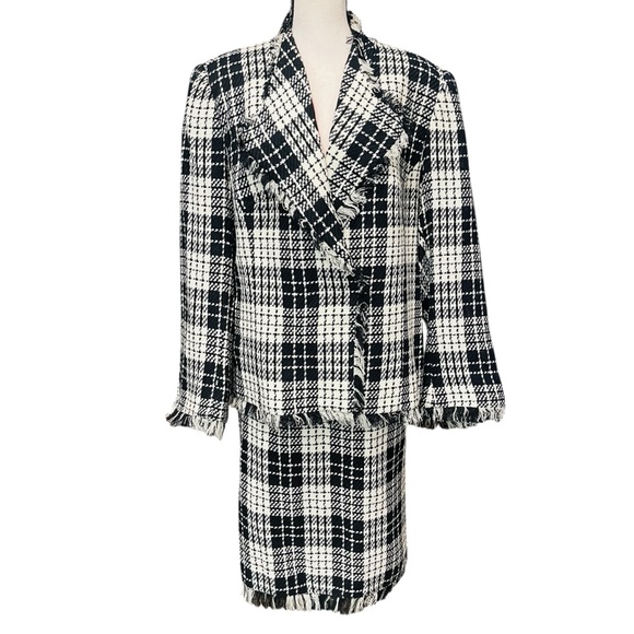 Nicole Studio Dresses & Skirts - Nicole Studio Chic Black and White Plaid Skirt Set